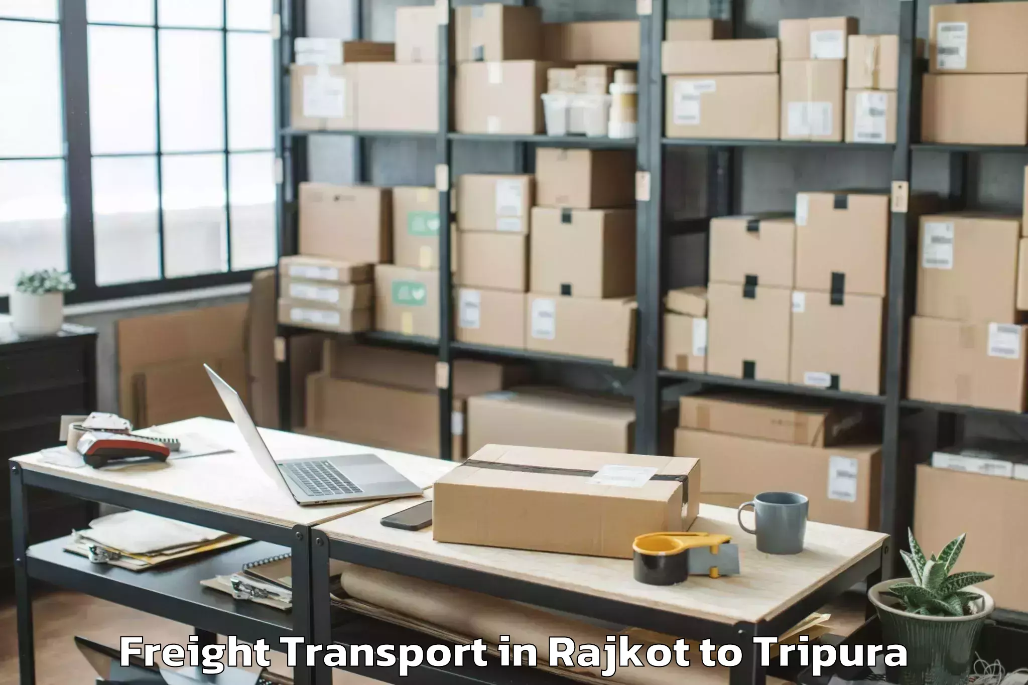 Affordable Rajkot to Jampuijala Freight Transport